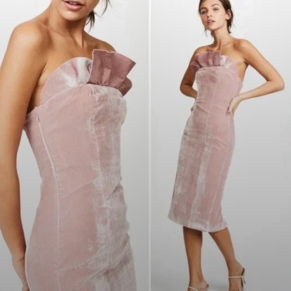 Cinq a Sept size 4 Velvet Blush Tube Mini Dress